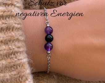 Schutz vor negativen und toxischen Energien Armband oder Halskette Edelsteinarmband Kristallarmband Partner Freundschafts Partner Geschenk