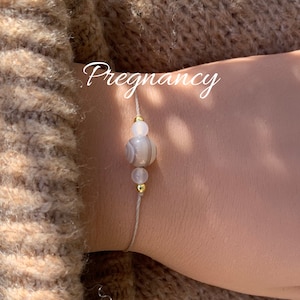 Pregnancy Birth Protection Bracelet Pregnancy Bracelet Botswana Agate Gemstones Crystals Lucky Bracelet Gift for Mother's Day image 1