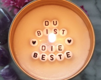 Versteckte Botschaft Kerze mit Spruch  I love you Ich Liebe Dich Wunschtext Valentinstag Geschenk zum Muttertag Mutter personalisiert