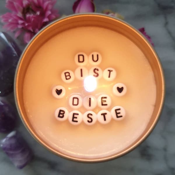 Versteckte Botschaft Kerze mit Spruch  I love you Ich Liebe Dich Wunschtext Valentinstag Geschenk zum Muttertag Mutter personalisiert