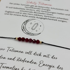 ROSA TURMALINARMBAND • Rubellit • Skyddande armband • Talisman • Ädelstensarmband • Ädelstensgåva • Lyckobringare