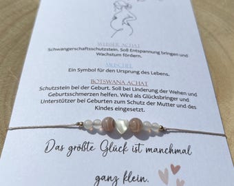 MAMA BABY BAND • Schutzstein für die Schwangerschaft & Geburt Armband • Pregnancy • Botswana Achat • babyparty Geschenk • 14k gold filled
