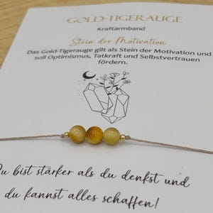 GULDTIGERÖGA-armband • Kraftarmband • Energiarmband • Motivation Optimism • Lyckobringare • Ädelstensgåva