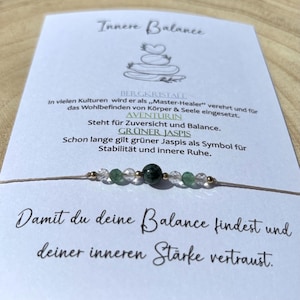 INRE BALANS Armband • Stabilitet och inre frid • Bergkristall • Aventurin • Grön jaspis • Armband med ädelstenar