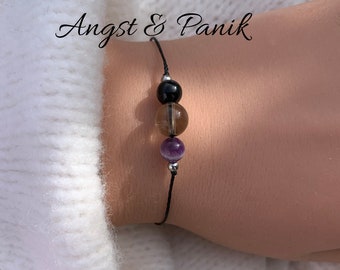 Ängste und Panik Schutz vor negativen Energien Armband Edelsteinarmband Kristallarmband Freundschafts Geschenk personalisiert