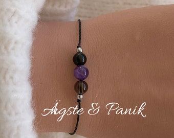 Ängste und Panik Schutz vor negativen Energien Armband Edelsteinarmband Kristallarmband Partner Freundschafts Geschenk personalisiert