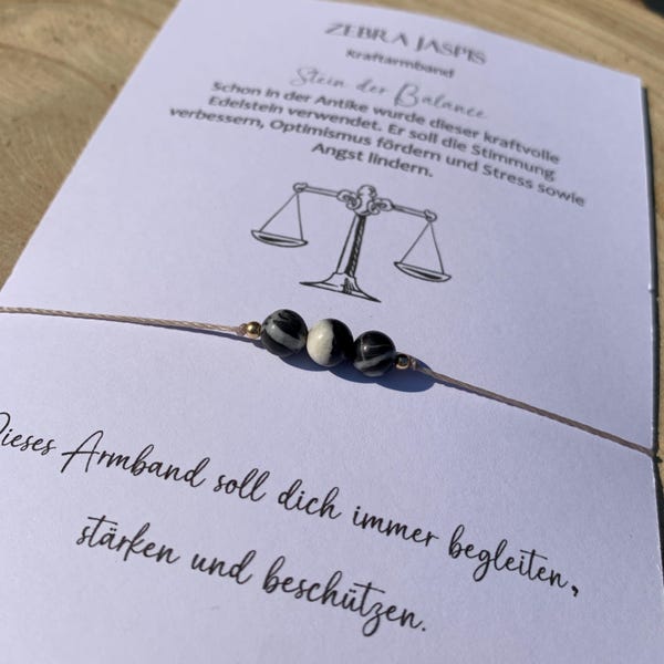 Bracciale ZEBRA JASPER | Equilibrio | Bracciale con pietre preziose | Bracciale di potenza | Bracciale personalizzato