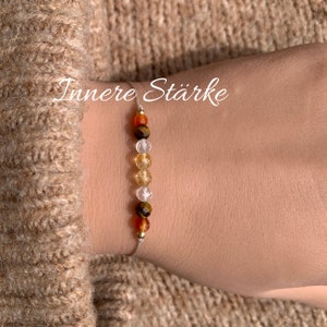 INRE STYRKA Armband • Kraftarmband • Modarmband • Bergkristall • Citrin • Karneol • Tigeröga • Lyckobringare • Ädelsten Kraftförstärkare