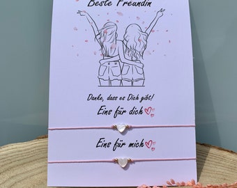 Best friend • friendship bracelets • friendship bracelet • soul sisters • soul mates • shell bracelet heart • mother of pearl • gift