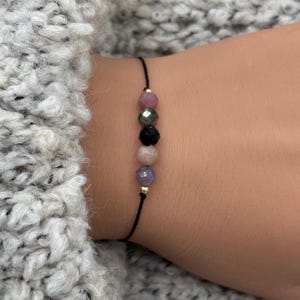 Armband med färgglatt fasetterat turmalin • Skyddande armband • Talisman • Ädelstensarmband • Kristallarmband • Ädelstensgåva