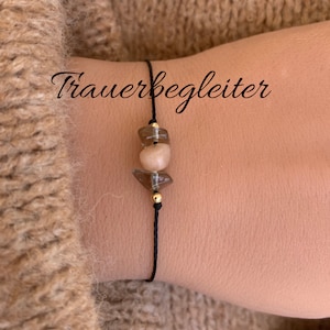 GRIEFING COMPANION Grief counseling Comfort Mourning bracelet Mourning bracelet Bracelet for the funeral Gift Smoky quartz Sunstone