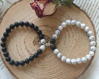 Matching friendship bracelets partner bracelets natural stones with magnet - Valentine&#39;s Day gift
