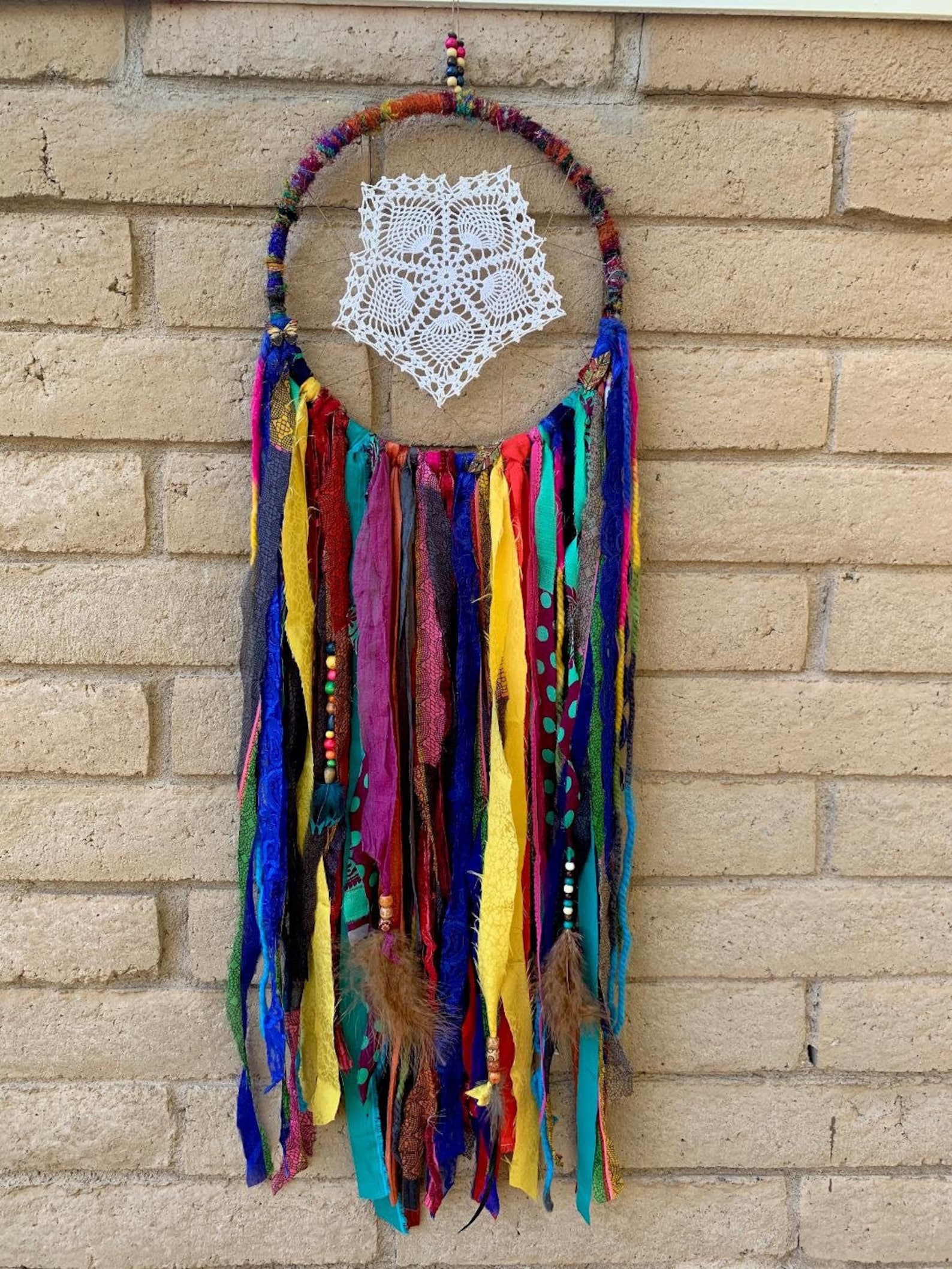 Dream Catcher Bohemian Recycled Yarn From Nepal Charusmita Beautiful