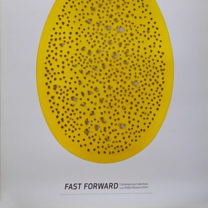 Lucio fontana, original poster, spatialism, yellow oval, Dallas Museum