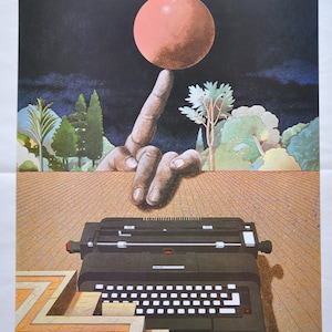 Milton Glaser Original Poster 1977 Advertising typewriter Olivetti near mint
