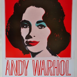 Andy Warhol Liz Taylor cartel original 1989 primera edición exposición Italia