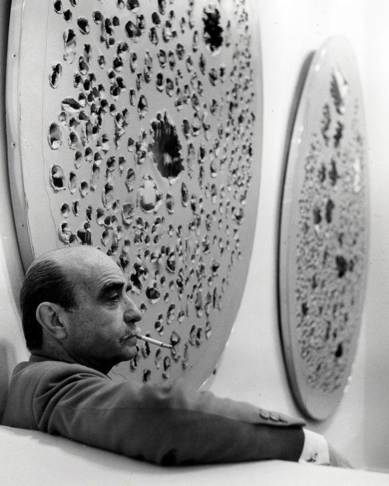 Spatialism Lucio Fontana, Original Poster Gallery 60-70st Silkscreen on Perforated ...