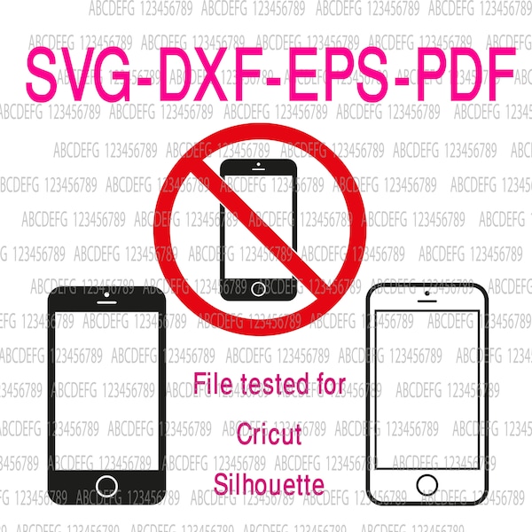 No smartphone sign SVG/DXF/EPS No cell phone icon No mobile phone please  Mobile phone not allowed clip art cnc file