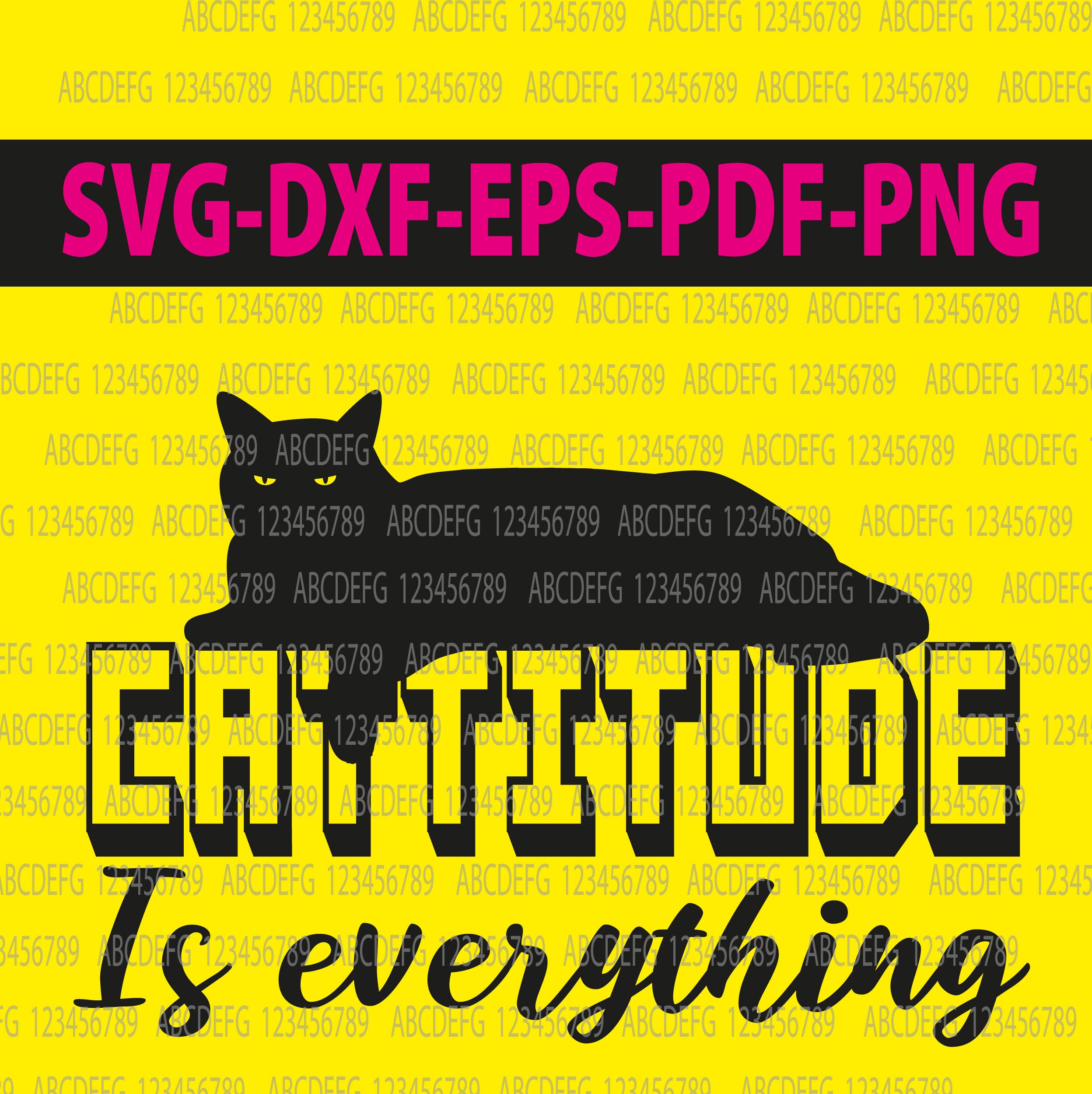 Cattitude is everything svg dxf cat silhouette cricut cat | Etsy