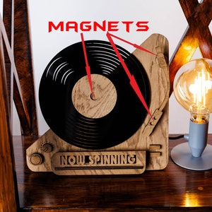 Now Spinning Vinyl Record Stand, Wooden Tabletop Record Display, Now Playing Vinyl Record Holder image 4