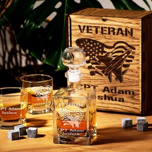 Custom Whiskey Military Gift Set, Navy Pilot Gift, Navy Gift, Military Retirement Gift, Veteran Gift, Aviator gift, Retirement gift