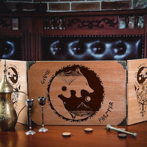 Celtic wolf, Game Master Screen, gamer gift, Dice Games, tree of life