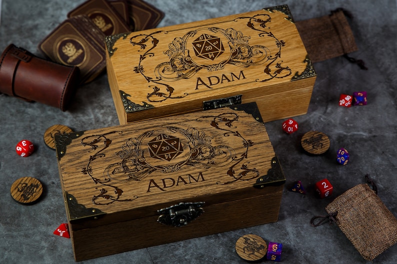 Wooden Dice Box DnD dice box Dungeons and Dragons Dnd Gift Etsy