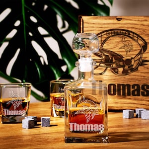 Minnesota football personalized whiskey set gift Bourbon glass Whiskey decanter Gift for men American football Dad gift Fan gift