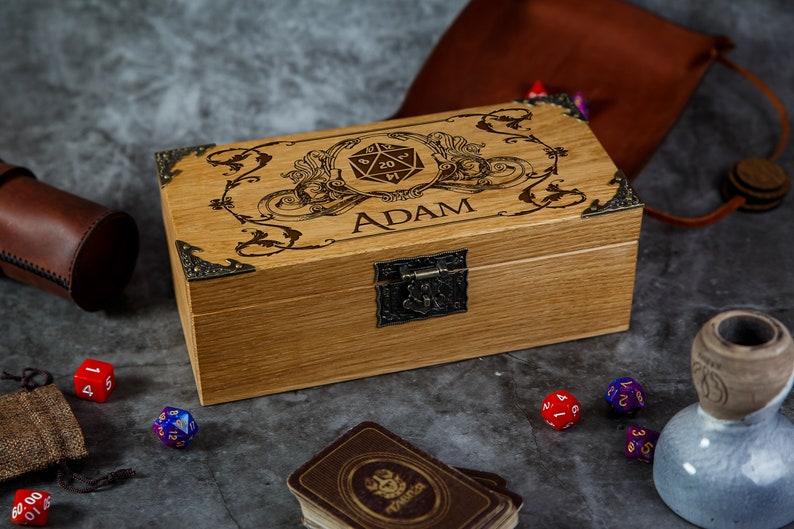 Wooden Dice Box DnD dice box Dungeons and Dragons Dnd Gift Etsy
