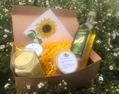 Women 39 s Spa Gift Set, Sunflower Cooking Oil, Organic Beeswax Sunflower Oil Candle, Hand and Body Lotion, Gift For Birthday