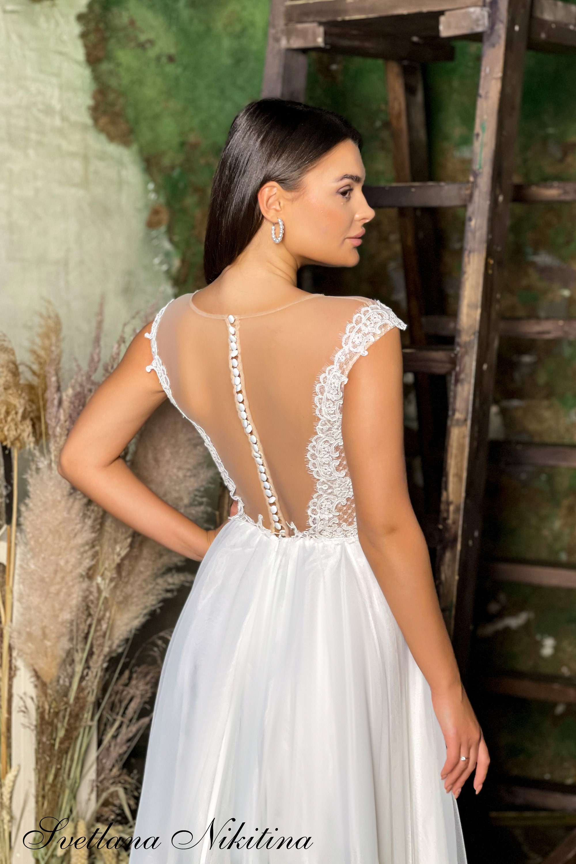 Boho style wedding dress Lace wedding gown Backless with | Etsy