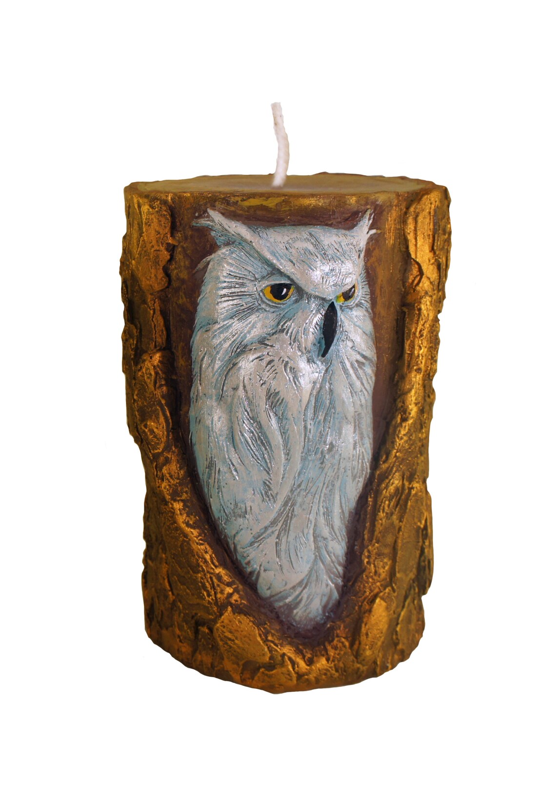 Owl Handmade Handpainted Decor Candle Gift Etsy