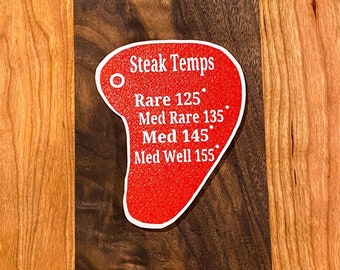 Steak Temperature Fridge Magnet Meat Doneness Reminder BBQ Grill Roasting Accessory Cooking Guide Father’s Day Husband Dad Gift