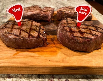 Steak Markers Fun Gift For Dad BBQ Decor For Him Family Get Together Helpful Reminder For Cooking Easter Sale