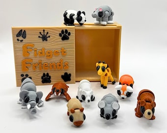 ZOO ANIMALS SET 3D Printed Articulated Safari Jungle Wildlife Wigglies Flexi Fidget Sensory Toys Pocket Pets Movable Miniature Figures