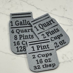 Kitchen Measurement Conversion Magnets, Refrigerator Magnets, kitchen decor, gallon, quart, pint. Measurements Easter Sale
