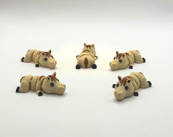 HORSE POCKET PET 3d Printed Flexi Fidget Toy Pony Equestrian Flexible Sensory Articulated Farm Wildlife Animal Mini Collectable Wiggly