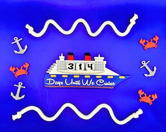 Cruise Ship Countdown Magnet Vacation Holiday Summer Travel Trip Days Until We Cruise Sail Reminder Magical Theme Park Fridge Decor