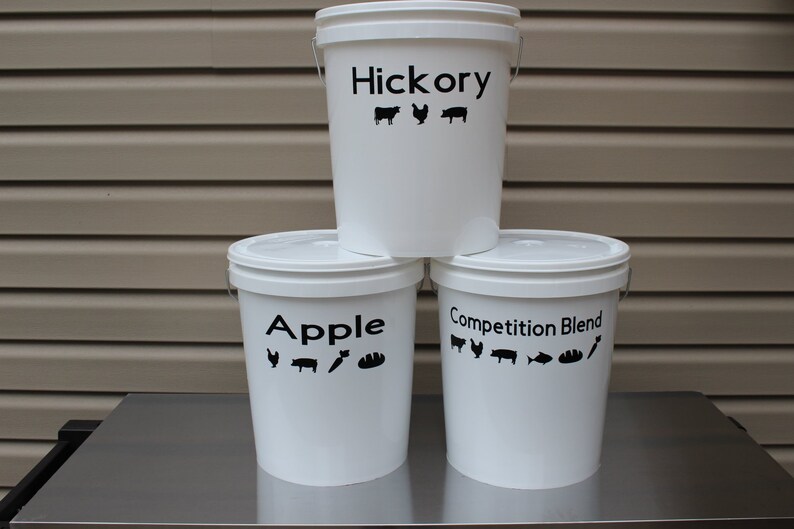 Set of 7 Vinyl Smoker Pellet Labels compatible with Camp Chef