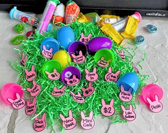 Bunny Shape Tokens for Easter Egg Hunt Filler Reusable Rewards Coupons Prizes Kids Activity Family Night Game Party Favors