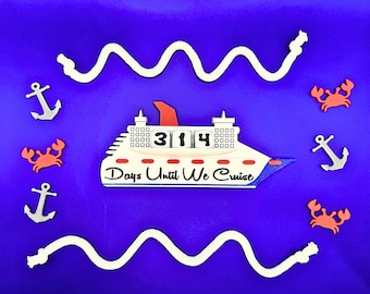 Cruise Ship Countdown Magnet Vacation Holiday Summer Travel Trip Days Until We Cruise Sail Reminder Magical Theme Park Fridge Decor