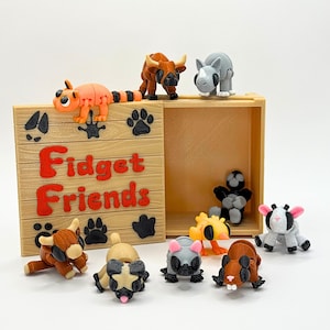 FARM LIFE and More 3D Printed Articulated Realistic Mini Tabletop Fidget Animals Pet Wigglies Flexi Sensory Toy Farm Life Barnyard Figure