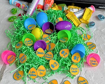 Egg Shape Tokens for Easter Egg Hunt Filler Reusable Rewards Coupons Prizes Kids Activity Family Night Game Party Favors