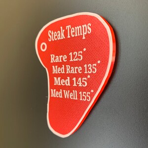 Steak Temperature Fridge Magnet Meat Doneness Reminder BBQ Grill Roasting Accessory Cooking Guide Father’s Day Husband Dad Gift bild 6