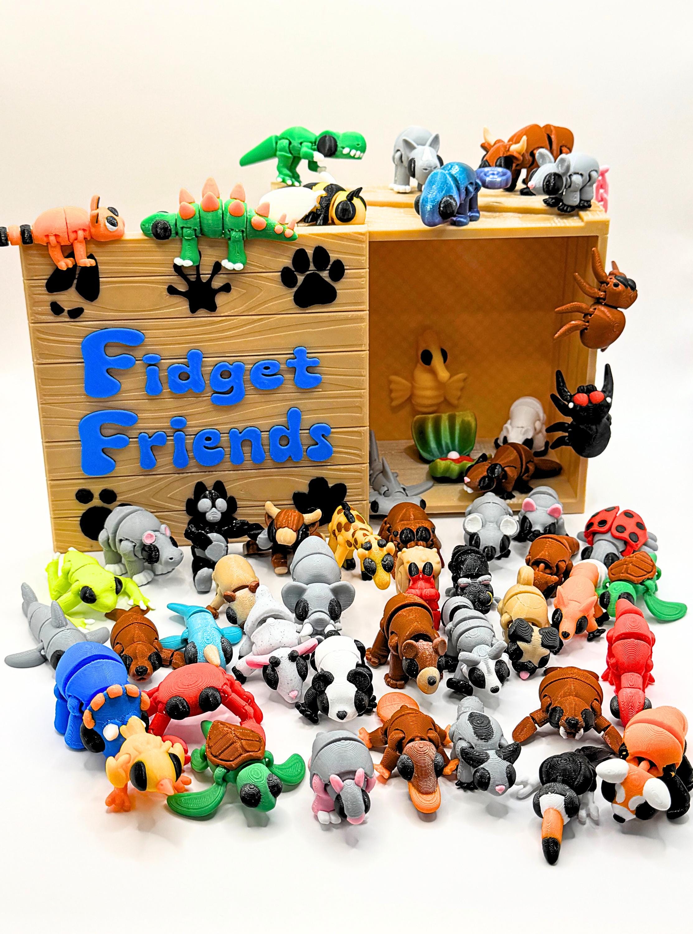 JUMBO Pocket Pets BULK BUY- 50 Articulating Mini Fidget Animals 3D Printed Strong and Durable Sensory adhd Adorable Animal Pack Fidget