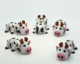 COW POCKET PET 3d Printed Flexi Fidget Sensory Articulated Toy Farmyard Travel Companion Mini Animal Desk Accessory Party Favor Grab Bag
