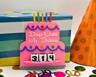 BIRTHDAY COUNTDOWN Cake Shape Fridge Magnet Baby 1st  Sweet 16 21st 40th Milestone Bday Reminder Days Until Celebration Tracker Spouse Gift