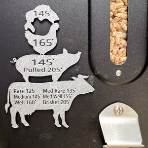 BBQ Magnetic Sign Animals Meat Cooking Temperature Guide Barbecue Grilling Butcher Fridge Magnet Kitchen Décor Cook Father’s Day Gift