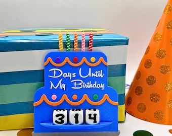 BIRTHDAY COUNTDOWN Cake Shape Fridge Magnet Baby 1st  Sweet 16 21st 40th Milestone Bday Reminder Days Until Celebration Tracker Spouse Gift
