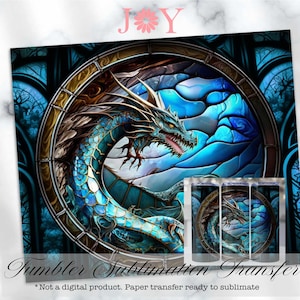 Dragon Heat Transfer Sublimation Design, Sublimation Paper Transfer Wrap Ready to Press,  20 oz Skinny Tumbler Print  Paper Ready to Press